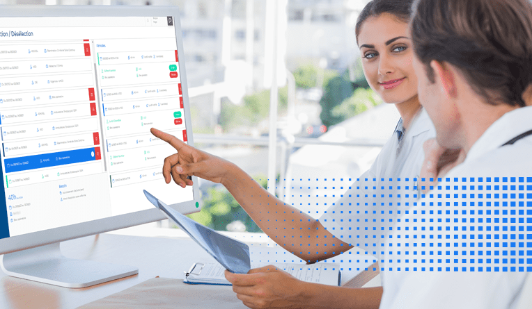 un médecin utilise une solution de gestion de remplacement